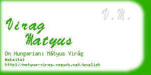 virag matyus business card