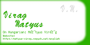 virag matyus business card